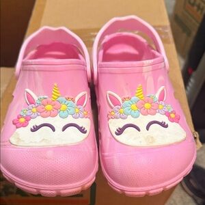 Pink Unicorn Kids Clogs